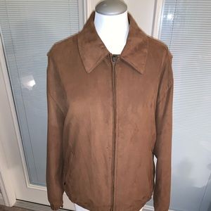 Gary Player Men's Brown/Cognac Faux Suede Zip Golf/Walking Jacket. Sz Medium.